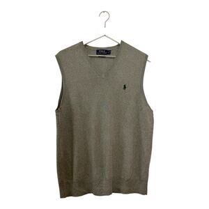 Polo Ralph Lauren Gray Pima Cotton Sweater Vest V-Neck Men’s Size L